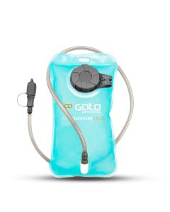 1,5 L Trinkblase, BPA und PVC frei, Mundstück mit dreifachem Auslaufschutz.