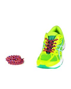 XTENEX Sportschnürsenkel royal/orange ian einem Laufschuh