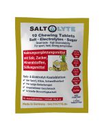 SALTOLYTE 10 Chewing Tablets PinaColada im Sachet. Wohlschmeckende Kautabletten mit Salz, Elektrolyten und Zucker zur Wettkampf- und Trainings-Versorgung - Made in Germany!