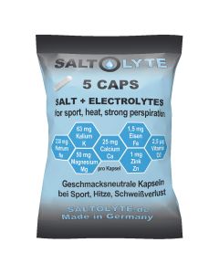SALTOLYTE 5 CAPS - geschmacksneutrale Kapseln mit Salz, Elektrolyten, Spurenelementen und Vitamin D3