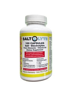 SALTOLYTE 100 Capsules - geschmacksneutrale Kapseln mit Salz, Elektrolyten, Spurenelementen und Vitamin D3