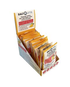 SALTOLYTE 120 Chewing Tablets Mango im Tray mit 12 Sachet. Wohlschmeckende Salz-/Elektrolyt-Kautabletten zur effektiven Sportler-Versorgung - Made in Germany!