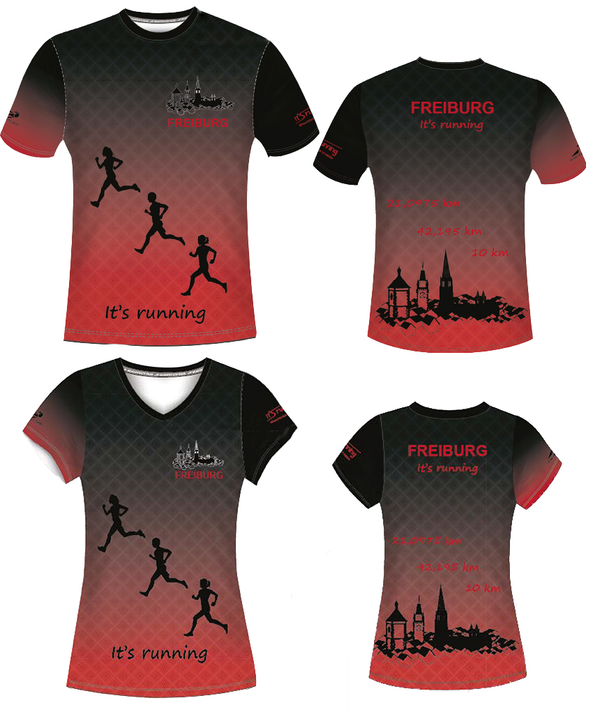 Headsweats It's running Freiburg Marathon Shirts rot